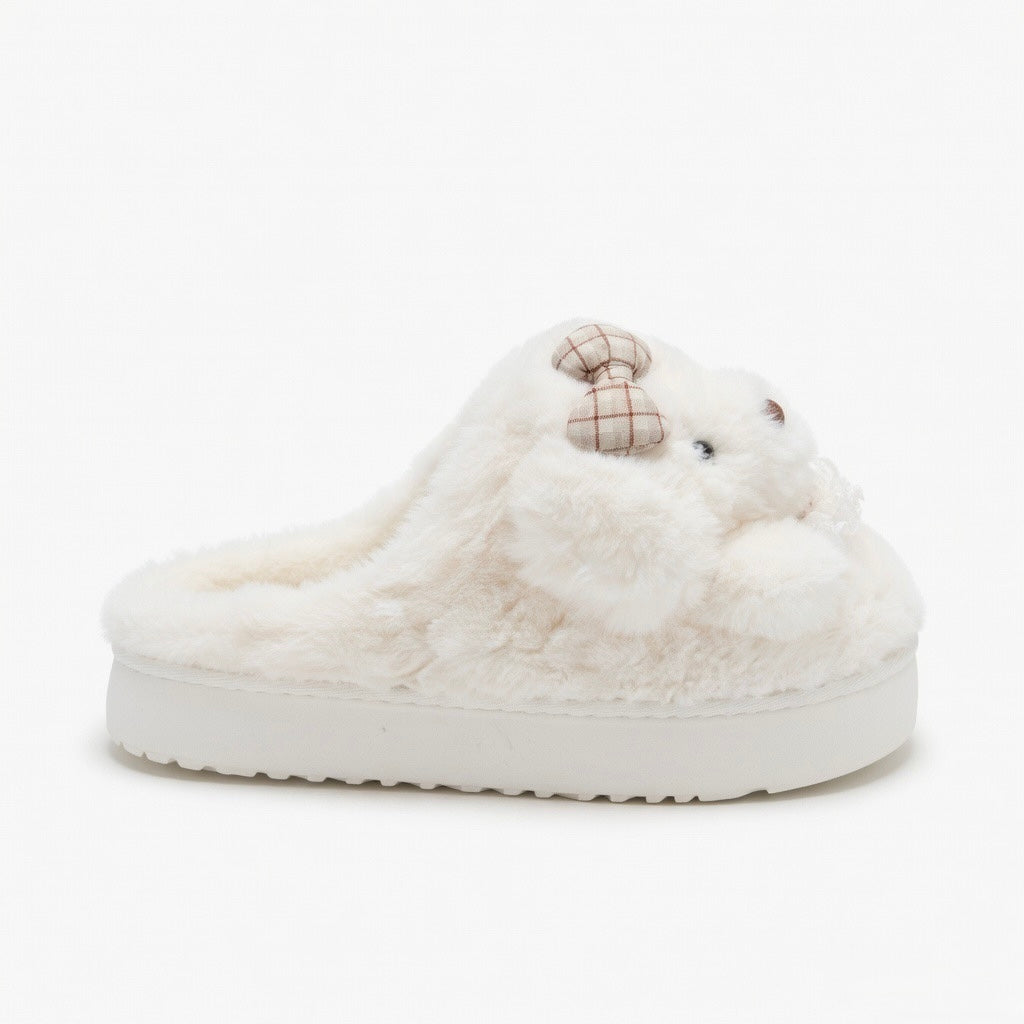 Plush Puppy Dog Slippers | Cozy Winter Indoor Animal House Shoes | SoftSlipsy