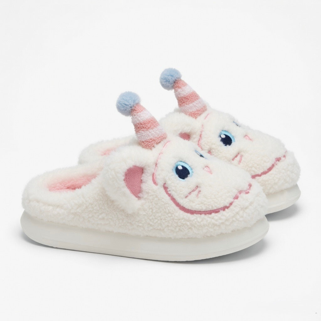 Plush Cat Slippers | Cozy Winter Indoor Animal Home Shoes | SoftSlipsy