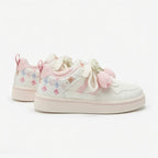 SoftSlipsy Tulip Mesh Platform Sneakers for Women | Breathable Cute Casual Sneakers | Soft Girl Lace Up Shoes | Lightweight Daily Trainers
