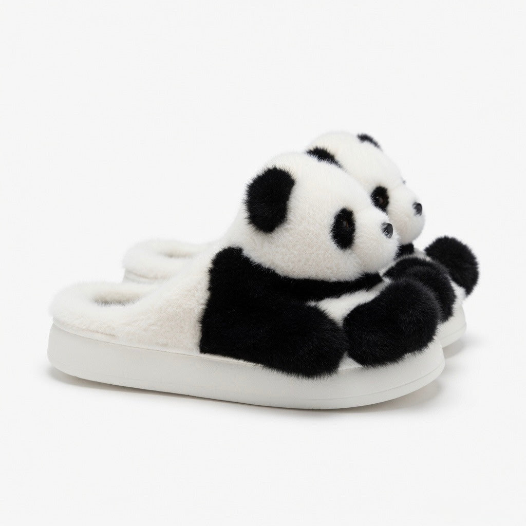 Plush Panda Slippers | Soft Warm Cartoon Animal House Shoes | SoftSlipsy