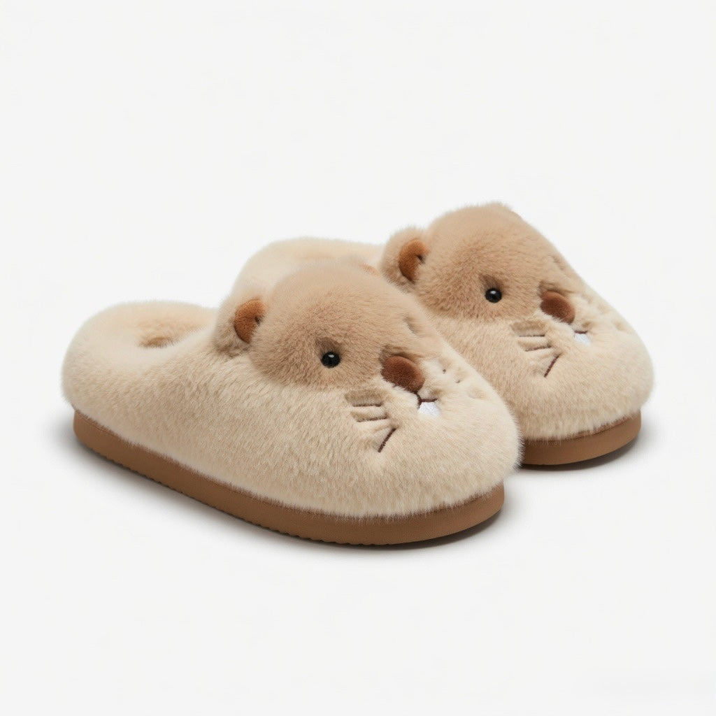 Plush Hamster Slippers | Cozy Animal House Shoes for Women, Winter Warmth | SoftSlipsy