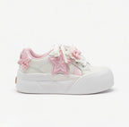 SoftSlipsy Kawaii Bow Star Platform Sneakers | Soft Girl, Korean Style Chunky Trainers