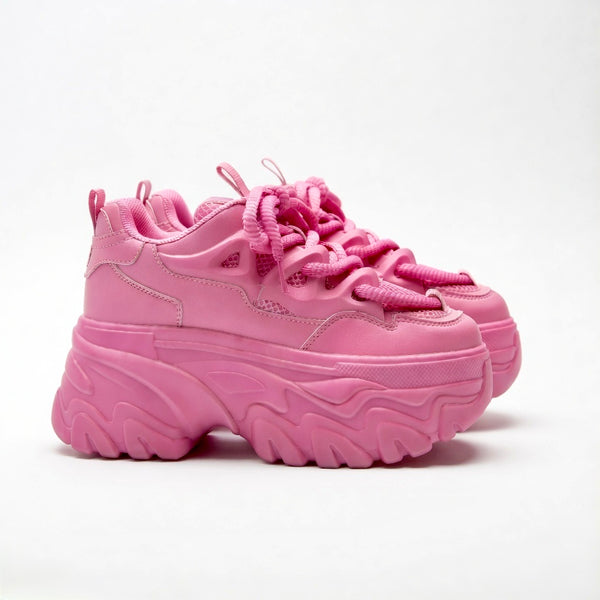 SoftSlipsy White Chunky Platform Sneakers Women | Minimalist Daily Trainers, Elevated Comfort