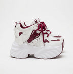 SoftSlipsy Red White Platform Sneakers Women Height Increasing Trainers Thick Sole Streetwear