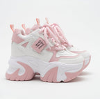 SoftSlipsy Pink Chunky Platform Sneakers | Women's Height Increasing Trainers, Korean Fashion Style
