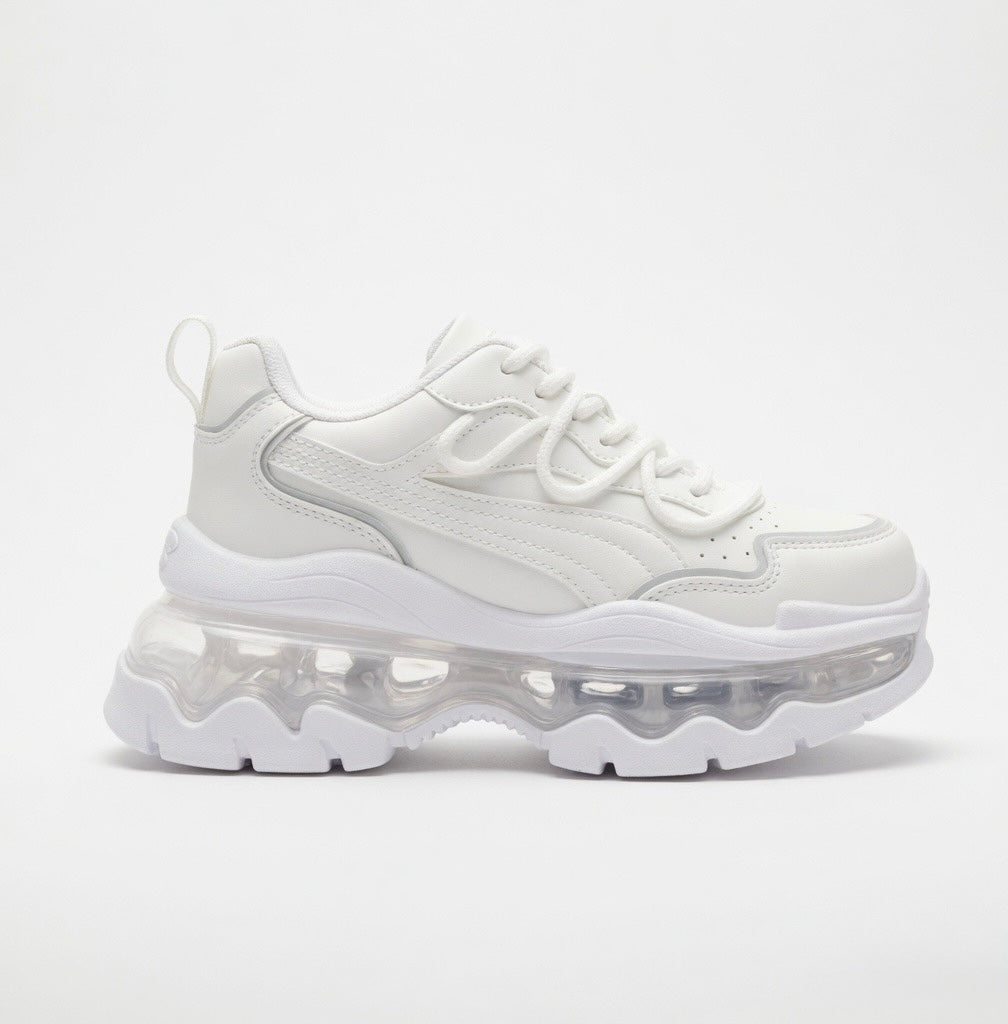 SoftSlipsy Women's Platform Sneakers: Air Cushion Trainers, Height Boost Chunky Sole
