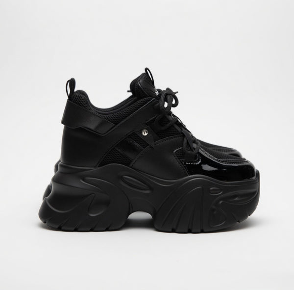 SoftSlipsy Chunky Platform Sneakers Women: Black Korean Style Height Increasing Trainers
