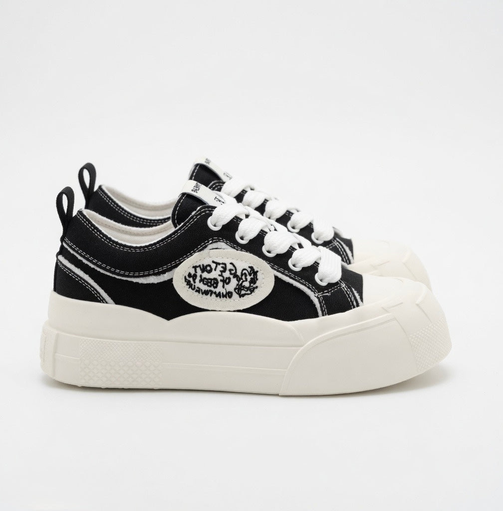 SoftSlipsy Canvas Platform Sneakers Women Thick Sole Casual Trainers Soft Girl Everyday Shoes