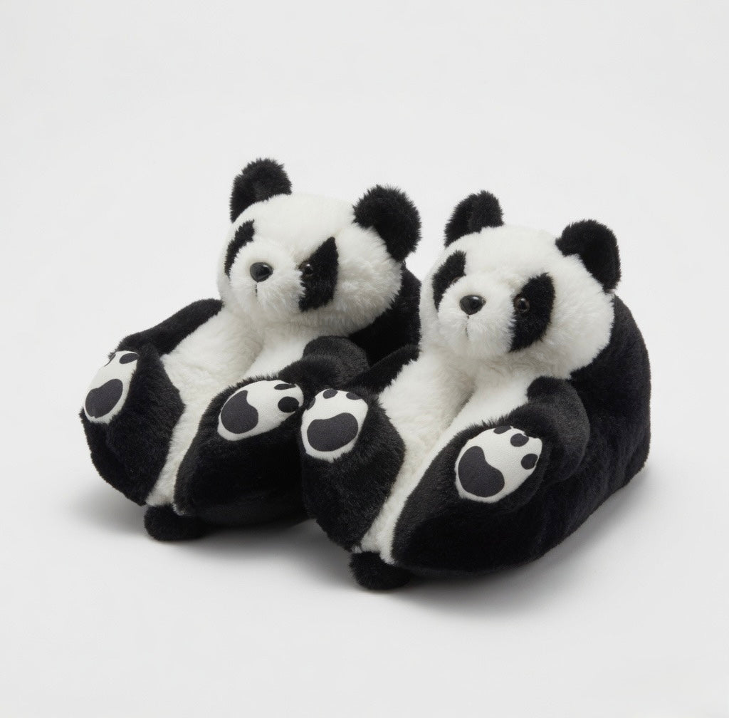 Plush Panda Bear Slippers | Ultra-Soft Cozy Indoor Shoes | SoftSlipsy