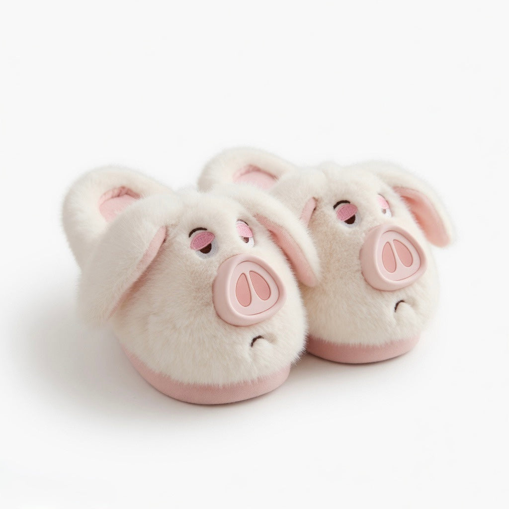 Plush Pig Slippers Women | Fluffy Kawaii Animal House Shoes | Cozy Pink Indoor Footwear | SoftSlipsy