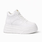 SoftSlipsy 15CM Chunky White Platform Sneakers | High Top Street Style Shoes