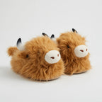 Highland Cow Plush Slippers | Fluffy Animal House Shoes, Cozy Indoor Comfort | SoftSlipsy
