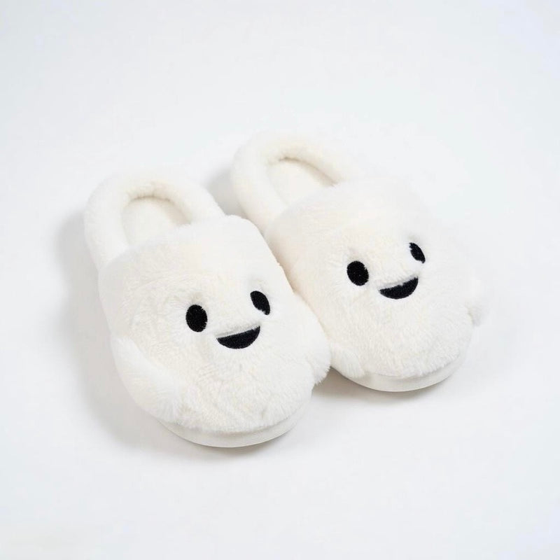 Plush Ghost Slippers | Cozy Fluffy Indoor House Shoes | SoftSlipsy
