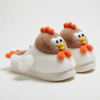 Plush Chicken Slippers | Cozy Cartoon Animal House Shoes | SoftSlipsy
