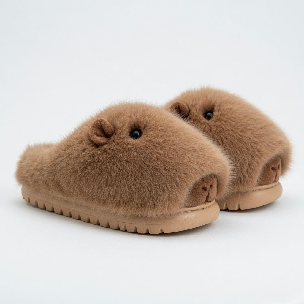 Viral Capybara Plush Slippers | Soft Cozy Winter Indoor Shoes | SoftSlipsy