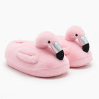 Plush Flamingo Slippers | Cozy Pink Animal House Shoes, Non-Slip Winter Comfort | SoftSlipsy