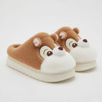 Plush Squirrel Slippers | Cozy Fluffy Animal House Shoes (Winter Warmth) | SoftSlipsy