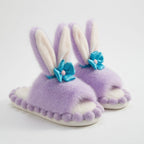 Plush Bunny Slippers | Faux Fur Open Toe House Shoes, Cozy Indoor Comfort | SoftSlipsy