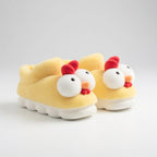 Plush Yellow Chicken Slippers | Cozy Cartoon Animal House Shoes | SoftSlipsy