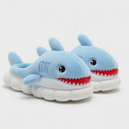 Plush Cartoon Shark Slippers | Soft Cozy Indoor Animal Shoes | SoftSlipsy