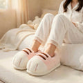 Plush Cat Paw Slippers: Cozy Winter House Shoes for Women | SoftSlipsy