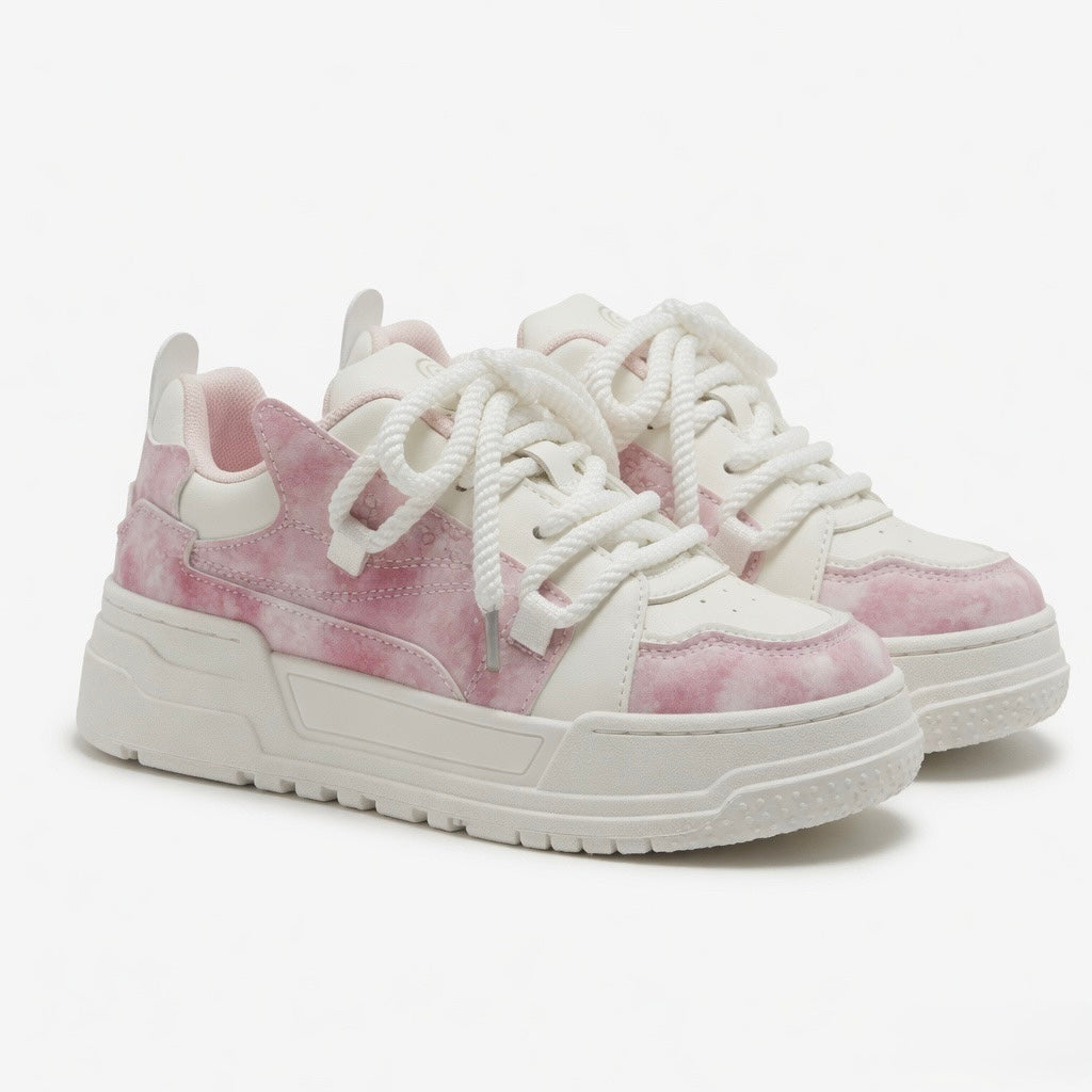 SoftSlipsy Women’s Chunky Platform Sneakers – Cotton Candy Pink