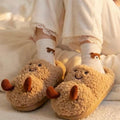 Plush Peanut Slippers | Funny Cartoon Cozy House Shoes, Winter Warmth | SoftSlipsy