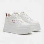 SoftSlipsy 16CM White Chunky Platform Sneakers: Hidden Height Increase, Street Style Shoes