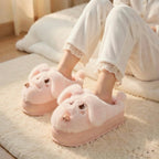 Plush Puppy Platform Slippers | Cozy Cartoon Animal House Shoes | SoftSlipsy