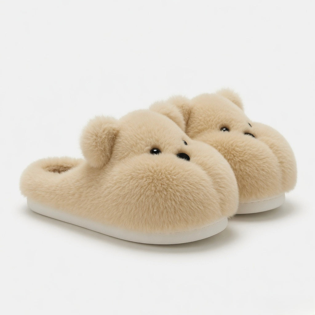 Plush Bear House Slippers | Cozy Cartoon Animal Indoor Shoes | SoftSlipsy