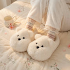 Plush Bear Slippers | Kawaii Cartoon Animal Indoor Shoes | SoftSlipsy