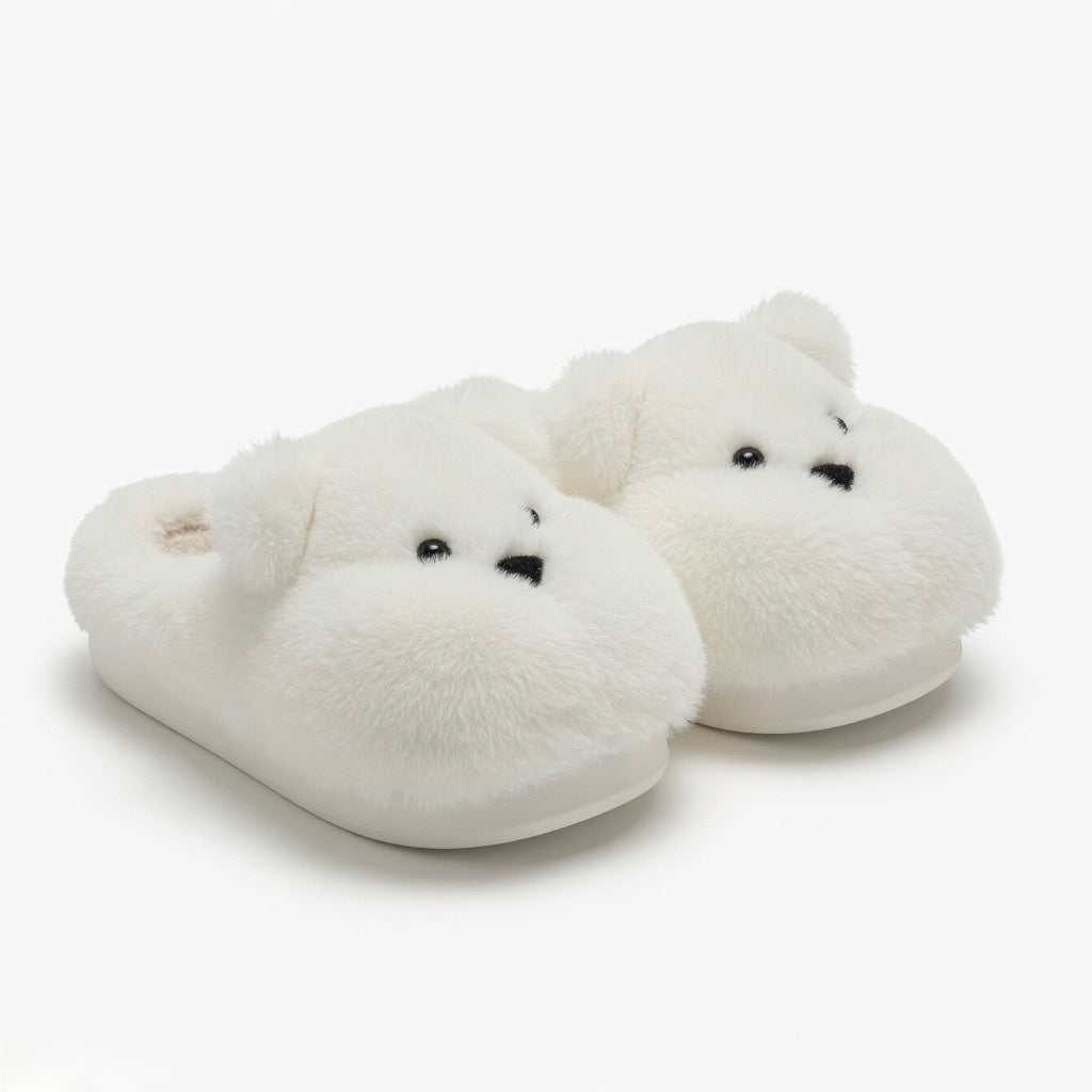 Plush Bear Slippers | Kawaii Cartoon Animal Indoor Shoes | SoftSlipsy
