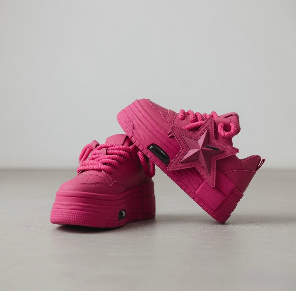 SoftSlipsy Star Platform Sneakers Chunky Y2K Streetwear Trainers Women Fashion Shoes