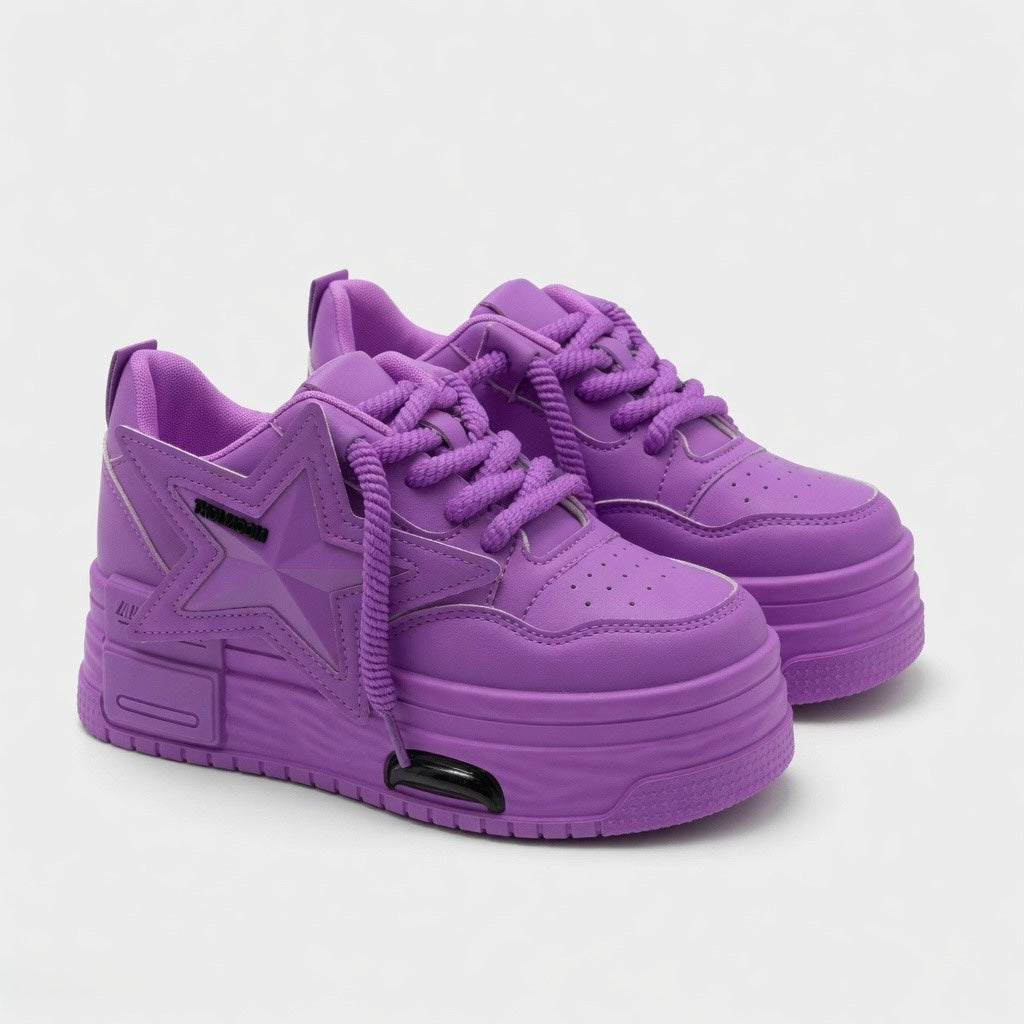 SoftSlipsy Star Platform Sneakers Chunky Y2K Streetwear Trainers Women Fashion Shoes