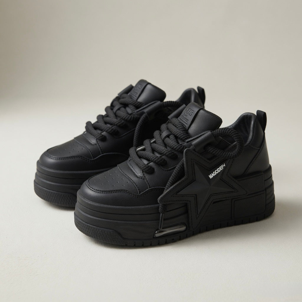 SoftSlipsy Star Platform Sneakers Chunky Y2K Streetwear Trainers Women Fashion Shoes