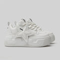 SoftSlipsy White Star Platform Sneakers – Chunky Height Boost Y2K Shoes