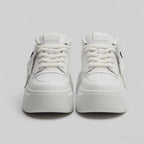 SoftSlipsy White Star Platform Sneakers – Chunky Height Boost Y2K Shoes