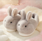 Beige Bunny Slippers Cute Plush Animal Slippers Soft Warm Indoor House Shoes Cozy Winter Slippers