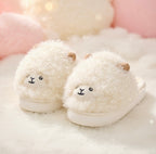 Cute Brown Sheep Plush Slippers – Soft Cozy Indoor House Shoes