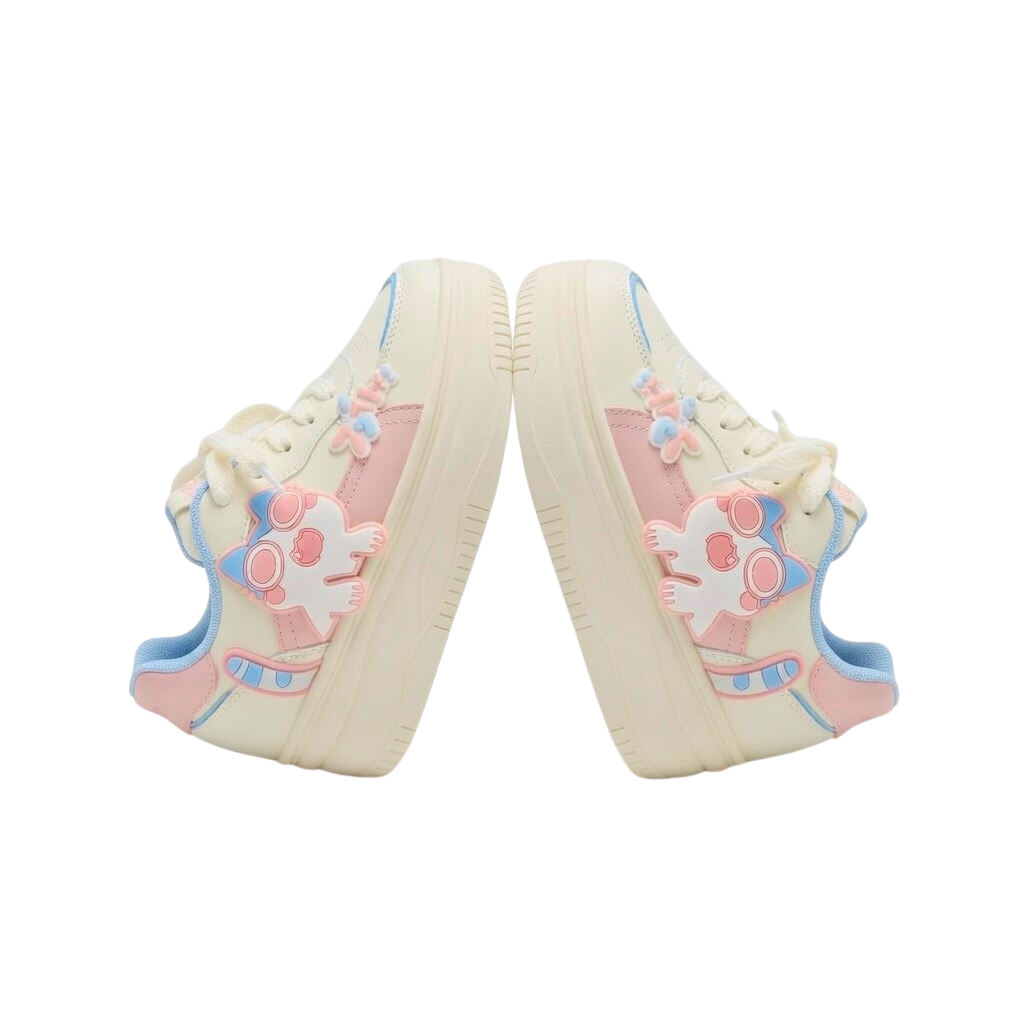 SoftSlipsy Pink Cat Platform Sneakers – Cute Chunky Sneakers Women
