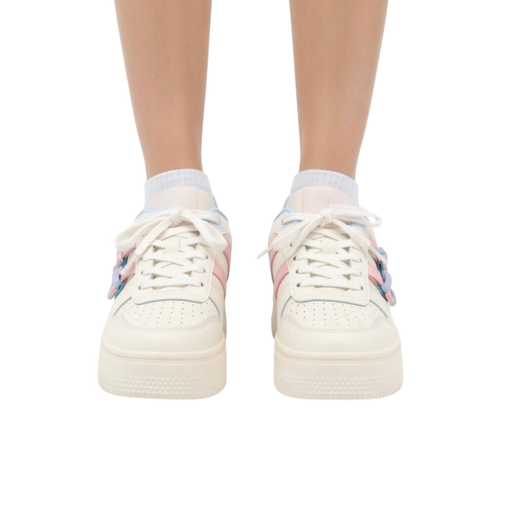 SoftSlipsy Pink Cat Platform Sneakers – Cute Chunky Sneakers Women