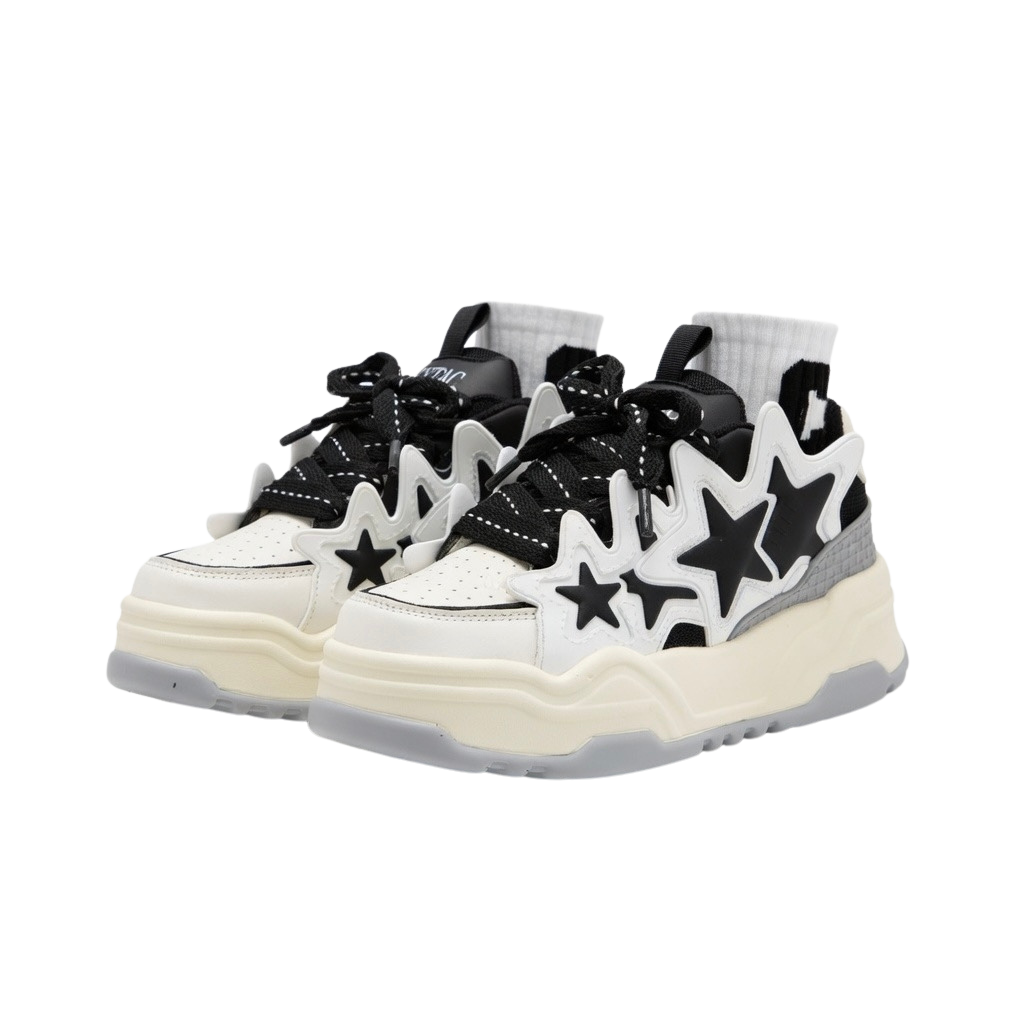 SoftSlipsy Black Star Platform Sneakers – Chunky Sneakers Women