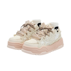 SoftSlipsy Cream Star Platform Sneakers – Women Chunky Platform Shoes