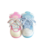 SoftSlipsy Pink Blue Platform Sneakers – Women Chunky Sneakers