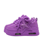 SoftSlipsy Purple Star Platform Sneakers Chunky Y2K Streetwear Trainers Women Fashion Shoes