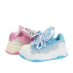 SoftSlipsy Pink Blue Platform Sneakers – Women Chunky Sneakers