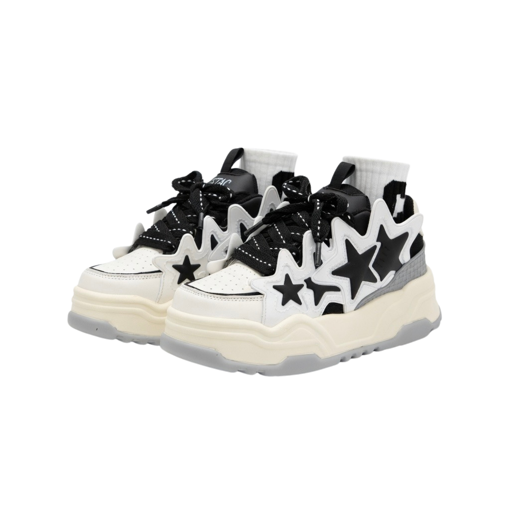 SoftSlipsy Black Star Platform Sneakers – Chunky Sneakers Women