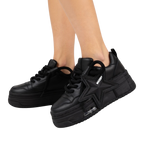 SoftSlipsy Black Star Platform Sneakers Chunky Streetwear Y2K Trainers Women Casual Shoes