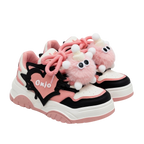 SoftSlipsy Black Pink Chunky Platform Sneakers – Women Casual Sneakers