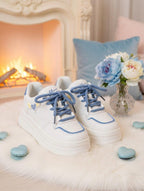 SoftSlipsy Women's Bow Platform Sneakers | Korean Style Chunky Trainers (+8CM Height)